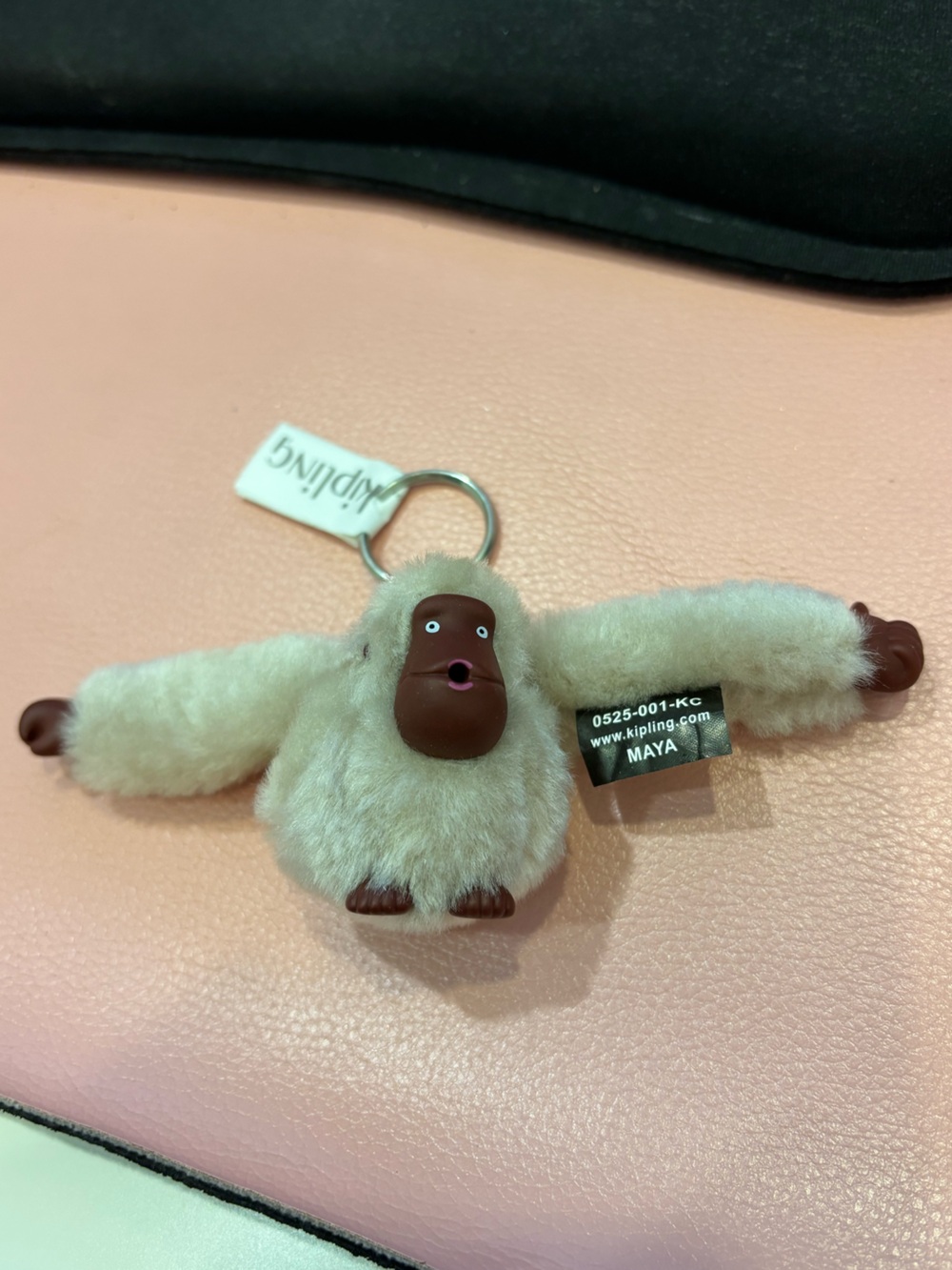 NWT Kipling Maya Beige and Brown Plush Monkey Keyring Key Chain
